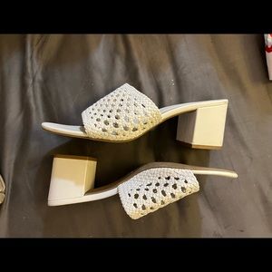 Old navy white slide on sandals